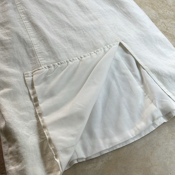 Forever 21 Dress Spaghetti Straps Lined Linen Summer Zip Off White NWT Size S - Picture 7 of 15